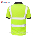 Fluoreszierendes hohes Sichtschutz-Sicherheits-Polo-Hemd reflektierendes 100% Polyester Birdeye-Maschen-Breath frei freies kurzes Hülsen-T-Shirt
